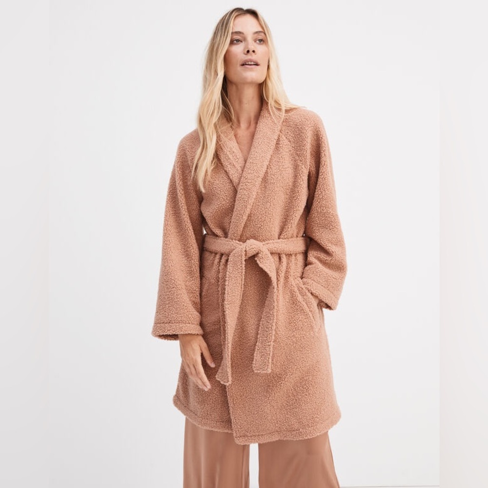 Haven Well Within Sherpa Robe Tan Brown Sugar Camel S Small